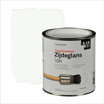 KARWEI Lak Zijdeglans Platina Wit Extra Dekkend 750 Ml Karwei