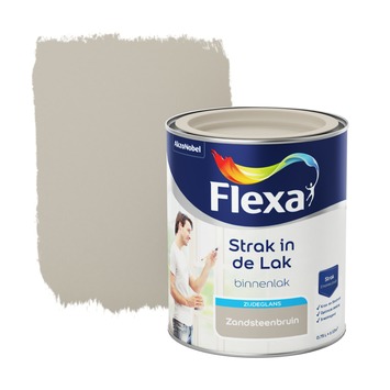 Flexa Strak In De Lak Voor Binnen Zandsteenbruin Zijdeglans 750 Ml