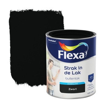 Flexa Strak In De Lak Zijdeglans Zwart 750 Ml Kopen Flexa Strak In De