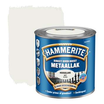 Hammerite Direct Over Roest Metaallak Hoogglans Wit 250 Ml Karwei