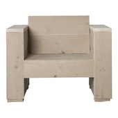 Loungestoel Marlind Zand Steigerhout 90x77 cm