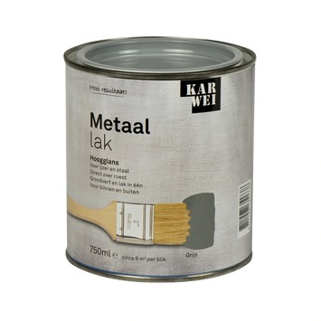 KARWEI metaallak hoogglans grijs 750 ml