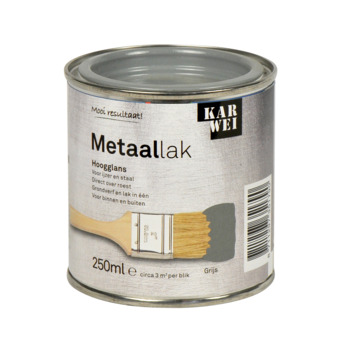 KARWEI metaallak hoogglans grijs 250 ml