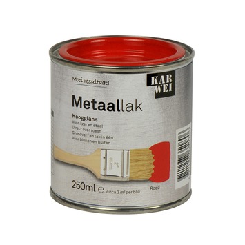 KARWEI metaallak hoogglans rood 250 ml