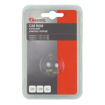 Cosmic autolamp 1,2WT5 wedgebase 2 stuks