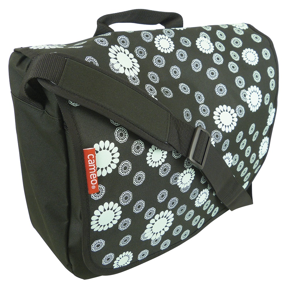 Cameo Enkele Fietstas Messenger 12 Liter Zwart Met Cirkelpatroon cameo kopen in de aanbieding