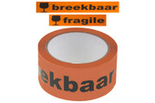 Waarschuwingstape breekbaar 66mx48mm oranje met zwart