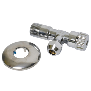 Karwei Hoekstopkraan 1/2" buitendraad x 1/2" buitendraad Chroom "Rond"
