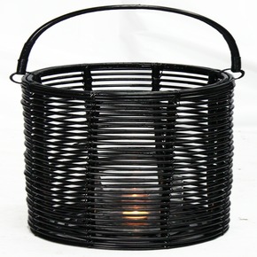 Windlicht rotan zwart 40x52