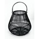 Lantaarn rond rotan zwart d55X48 cm