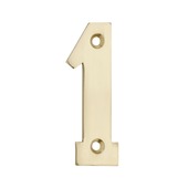 Huiscijfer 1 messing klein