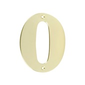 Huiscijfer 0 messing glad