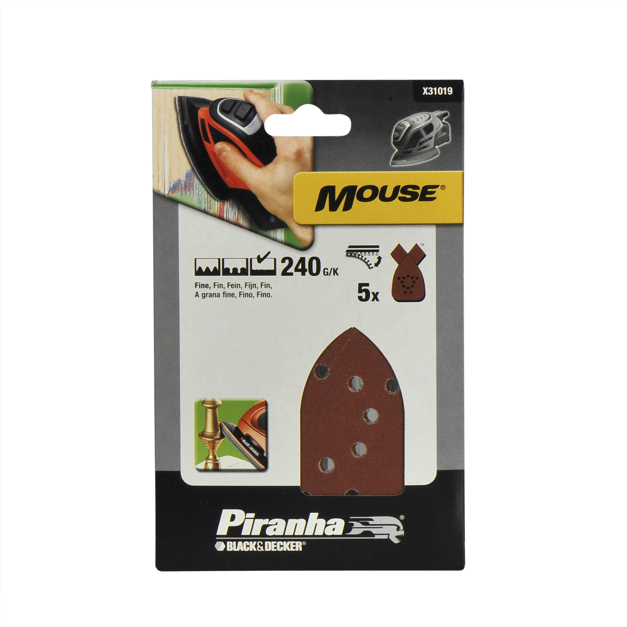 Piranha Schuurpapier X31019 K240 5 Stuks Voor Bd Mouse piranha kopen in de aanbieding