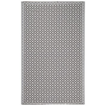 Buitenkleed driehoek antraciet/wit 150x240 cm