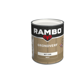 Rambo Grondverf hout buiten wit dekkend 750 ml