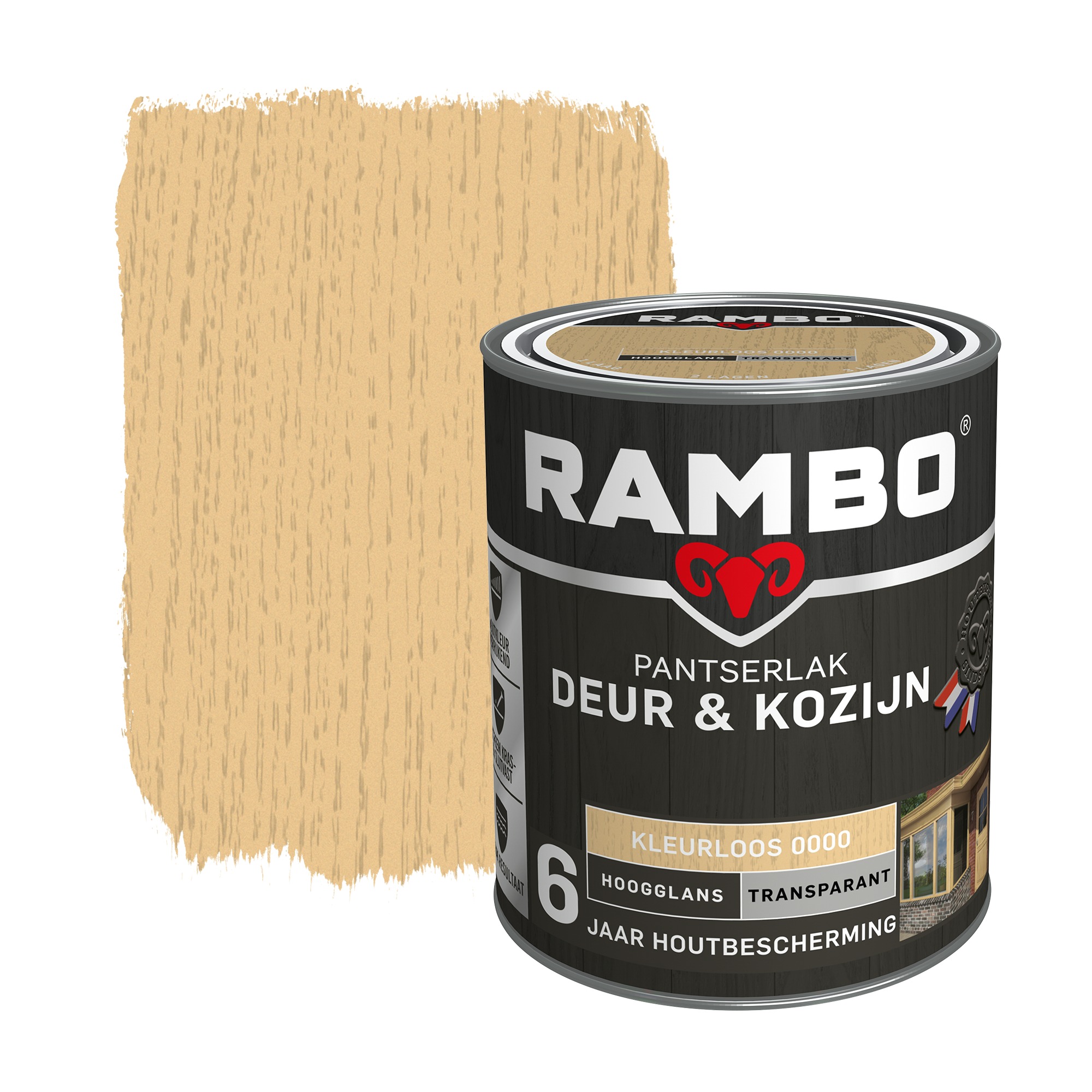 Rambo Pantserlak Deur Kozijn Hoogglans Kleurloos Transparant 750 Ml rambo kopen in de aanbieding