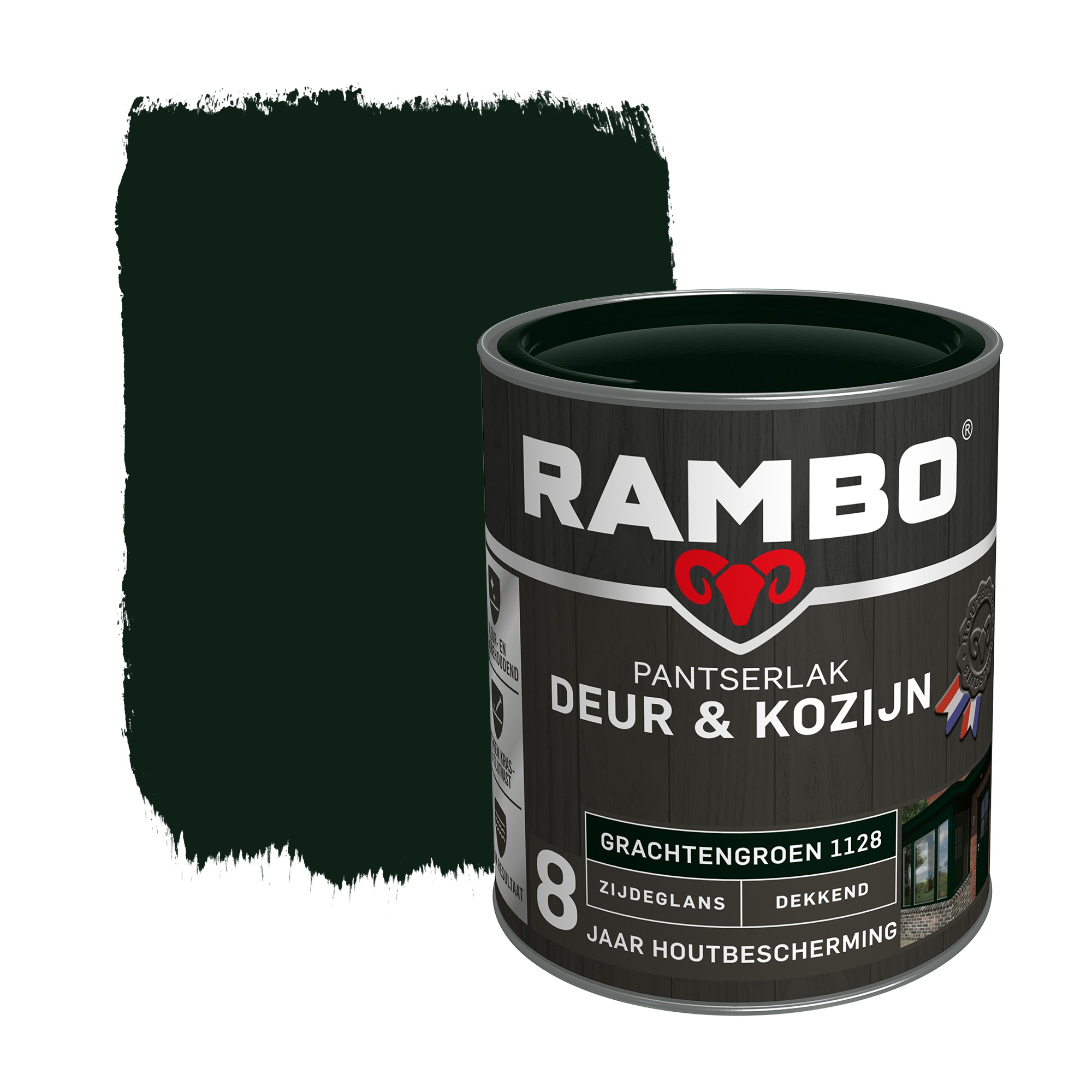 Rambo Pantserlak Deur Kozijn Zijdeglans Grachtengroen Dekkend 750 Ml rambo kopen in de aanbieding