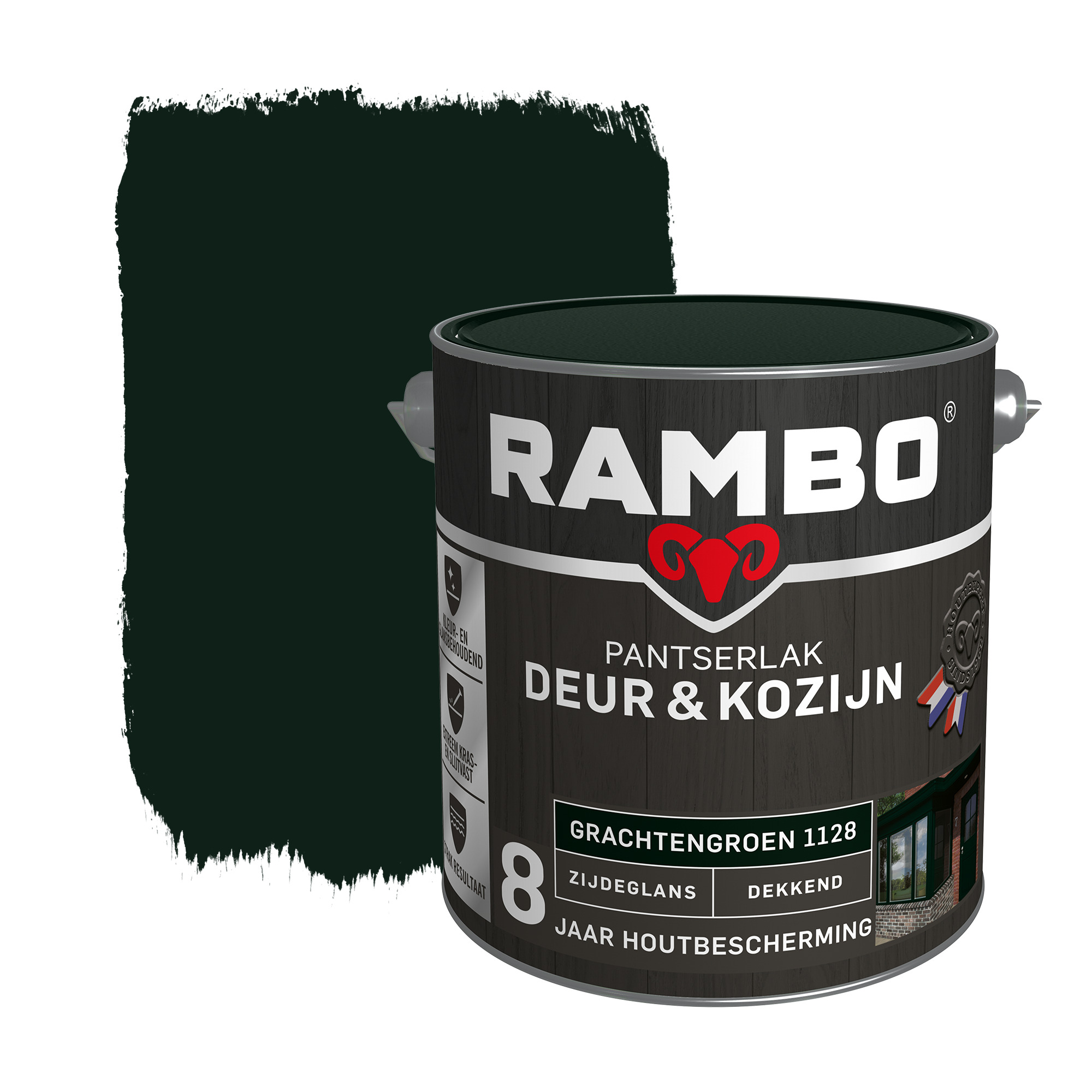 Rambo Pantserlak Deur Kozijn Zijdeglans Grachtengroen Dekkend 25 rambo kopen in de aanbieding
