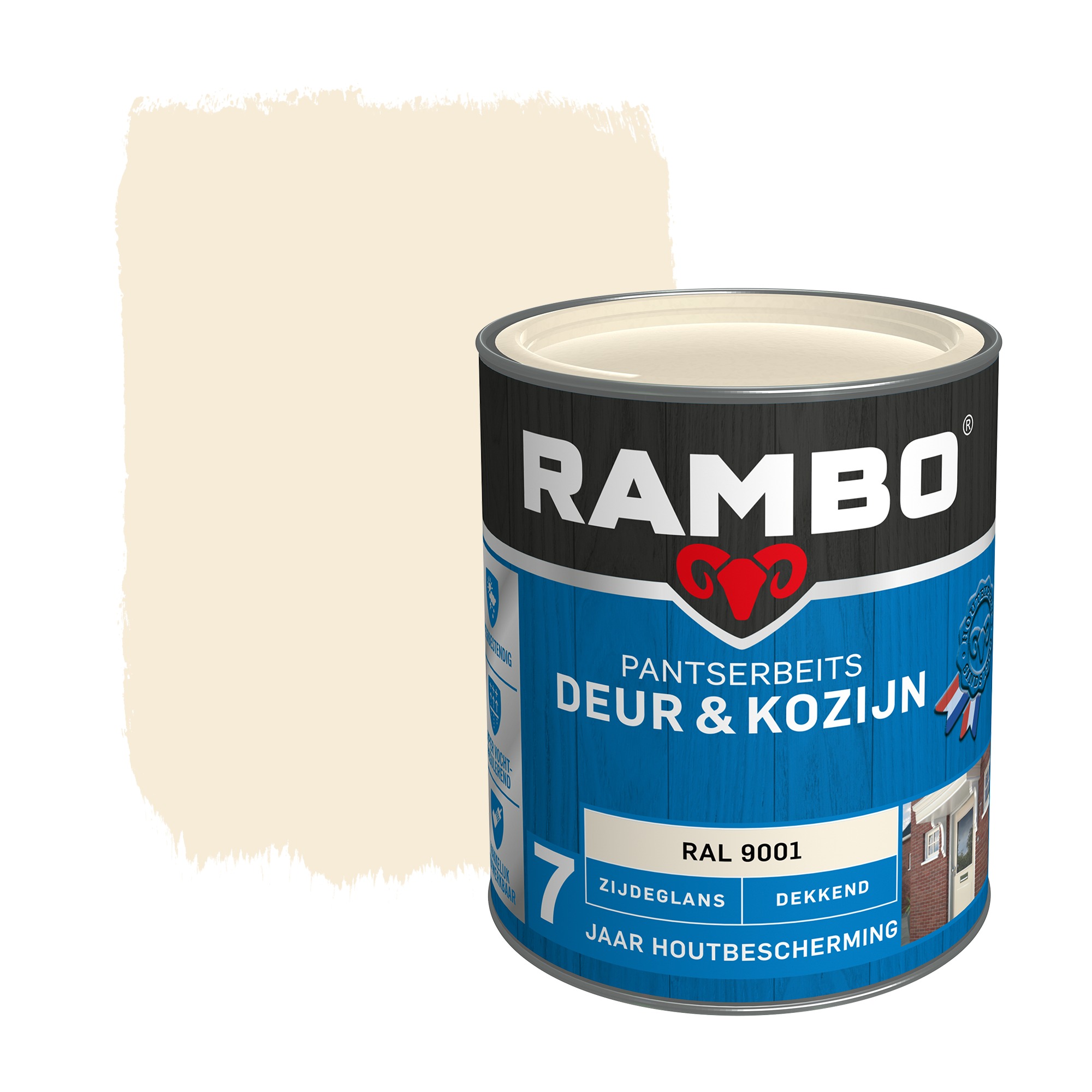 Rambo Pantserbeits Deur Kozijn Zijdeglans Ral 9001 Dekkend 750 Ml rambo kopen in de aanbieding