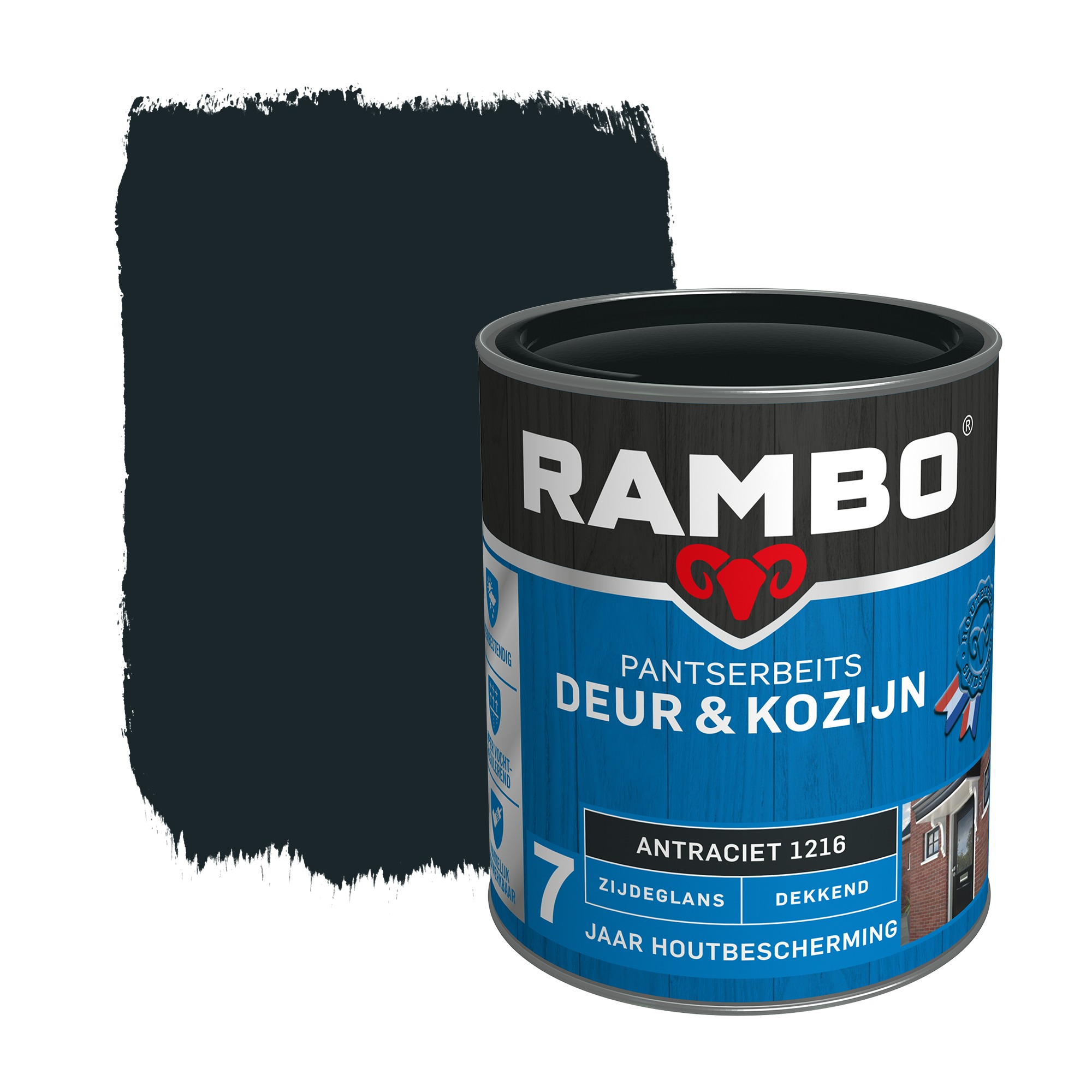 Rambo Pantserbeits Deur Kozijn Zijdeglans Antraciet Dekkend 750 Ml rambo kopen in de aanbieding