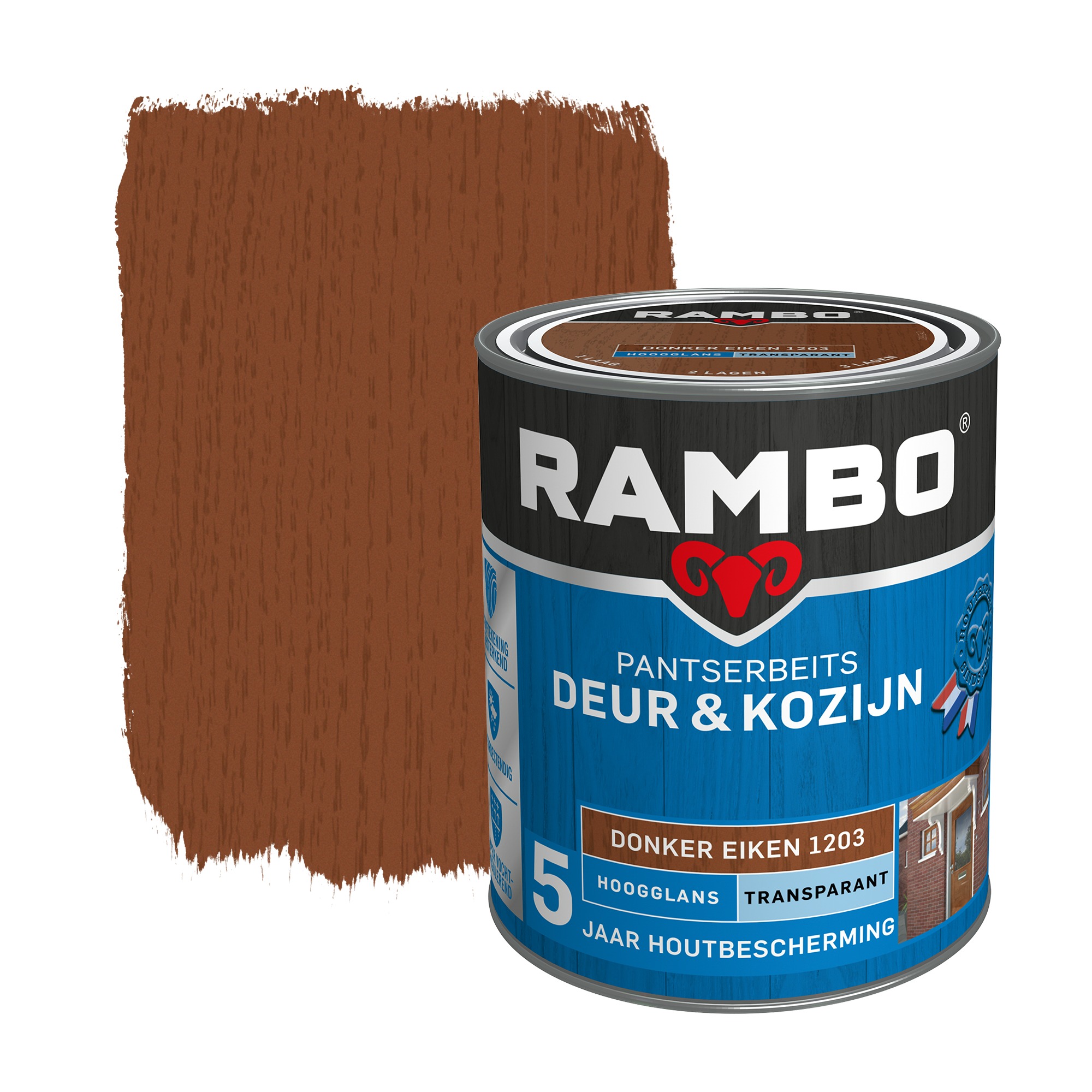 Rambo Pantserbeits Deur Kozijn Hoogglans Donkereiken Transparant 750 Ml rambo kopen in de aanbieding