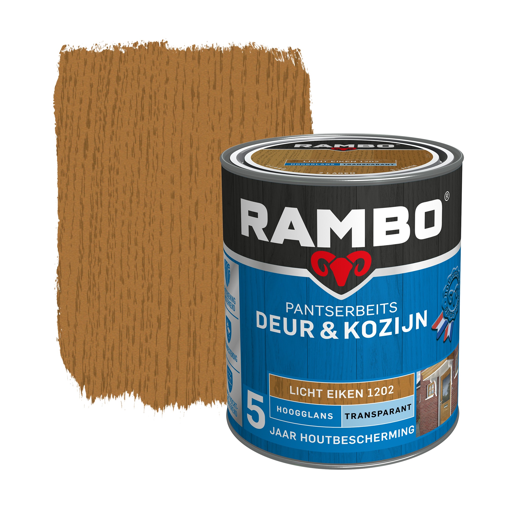 Rambo Pantserbeits Deur Kozijn Hoogglans Lichteiken Transparant 750 Ml rambo kopen in de aanbieding