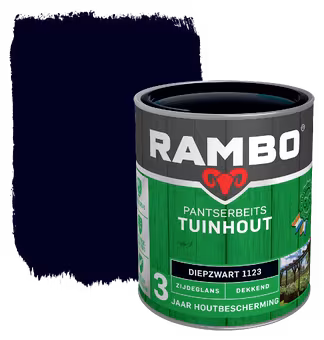 Rambo Pantserbeits Tuinhout zijdeglans dekkend diepzwart 750 ml