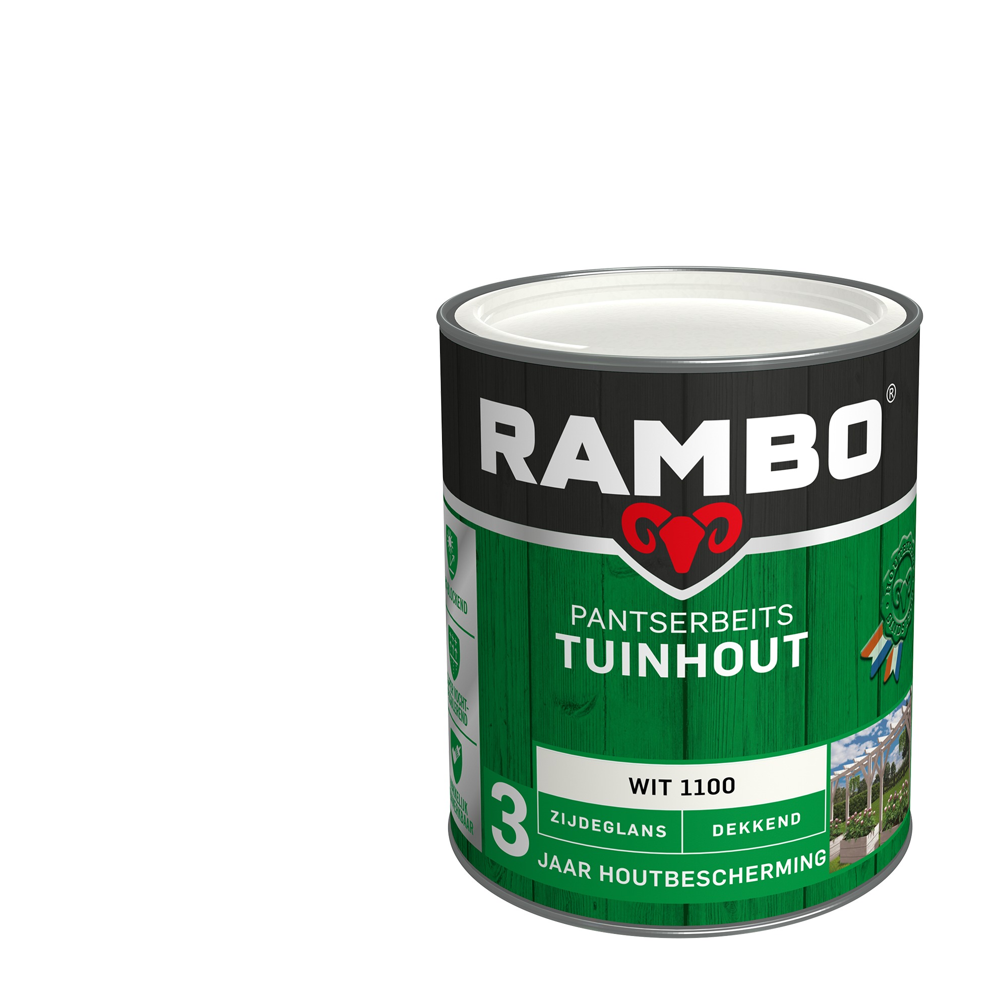 Rambo Pantserbeits Tuinhout Zijdeglans Wit Dekkend 750 Ml rambo kopen in de aanbieding