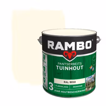 Rambo Pantserbeits Tuinhout zijdeglans dekkend RAL 9010 2,5 liter
