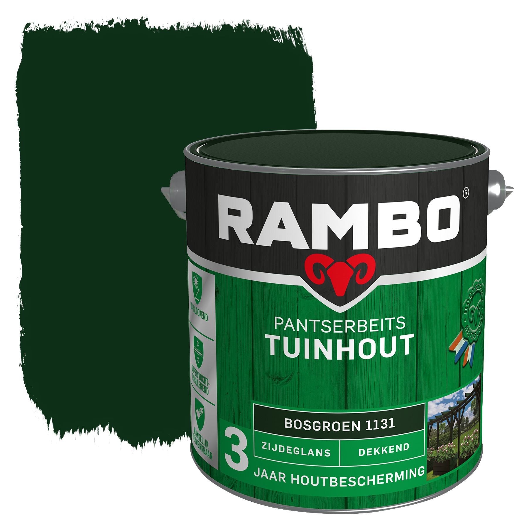 Rambo Pantserbeits Tuinhout Zijdeglans Bosgroen Dekkend 25 rambo kopen in de aanbieding