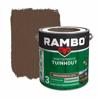Rambo Pantserbeits Tuinhout zijdeglans transparant berkengrijs 2,5 liter