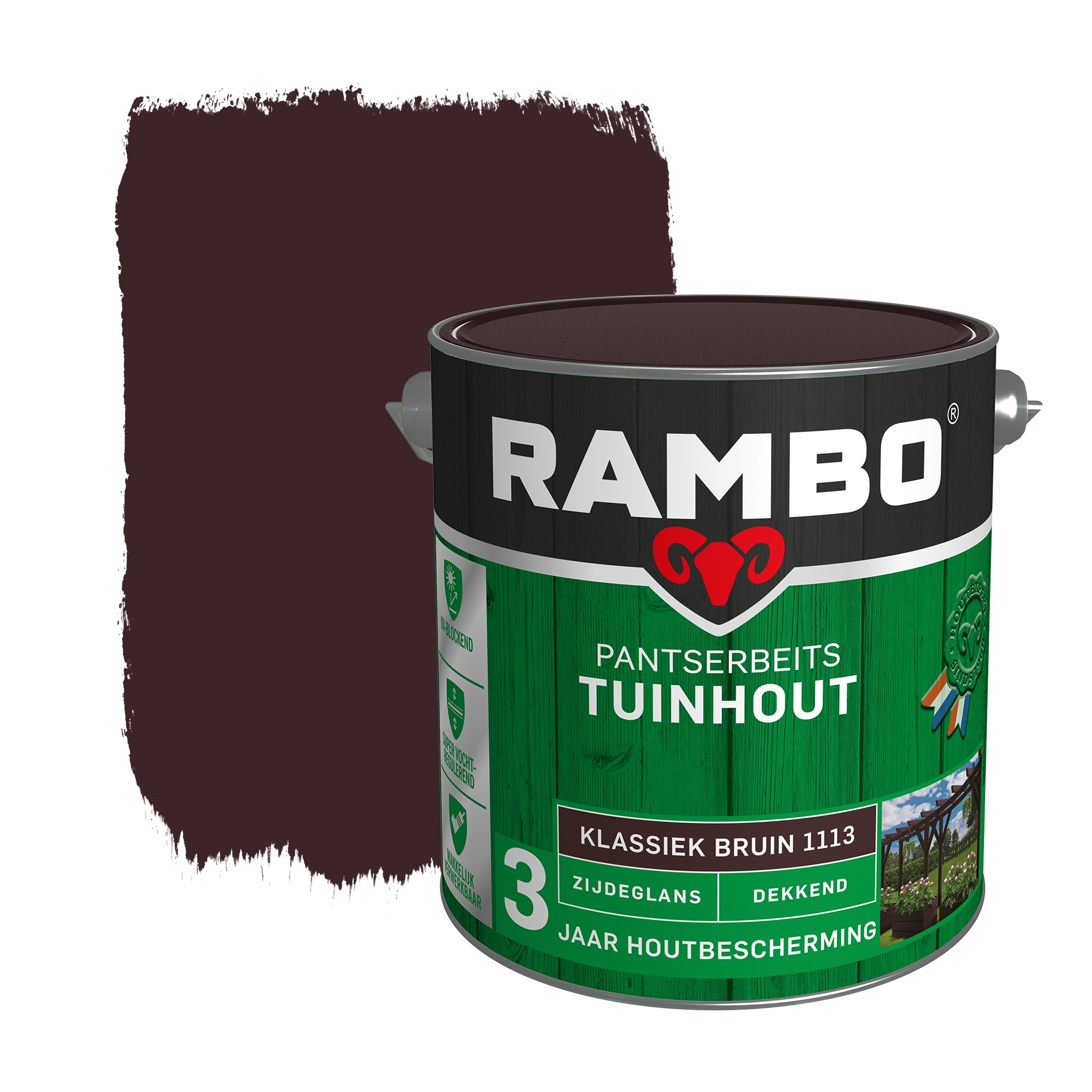 Rambo Pantserbeits Tuinhout Zijdeglans Klassiekbruin Dekkend 25 rambo kopen in de aanbieding