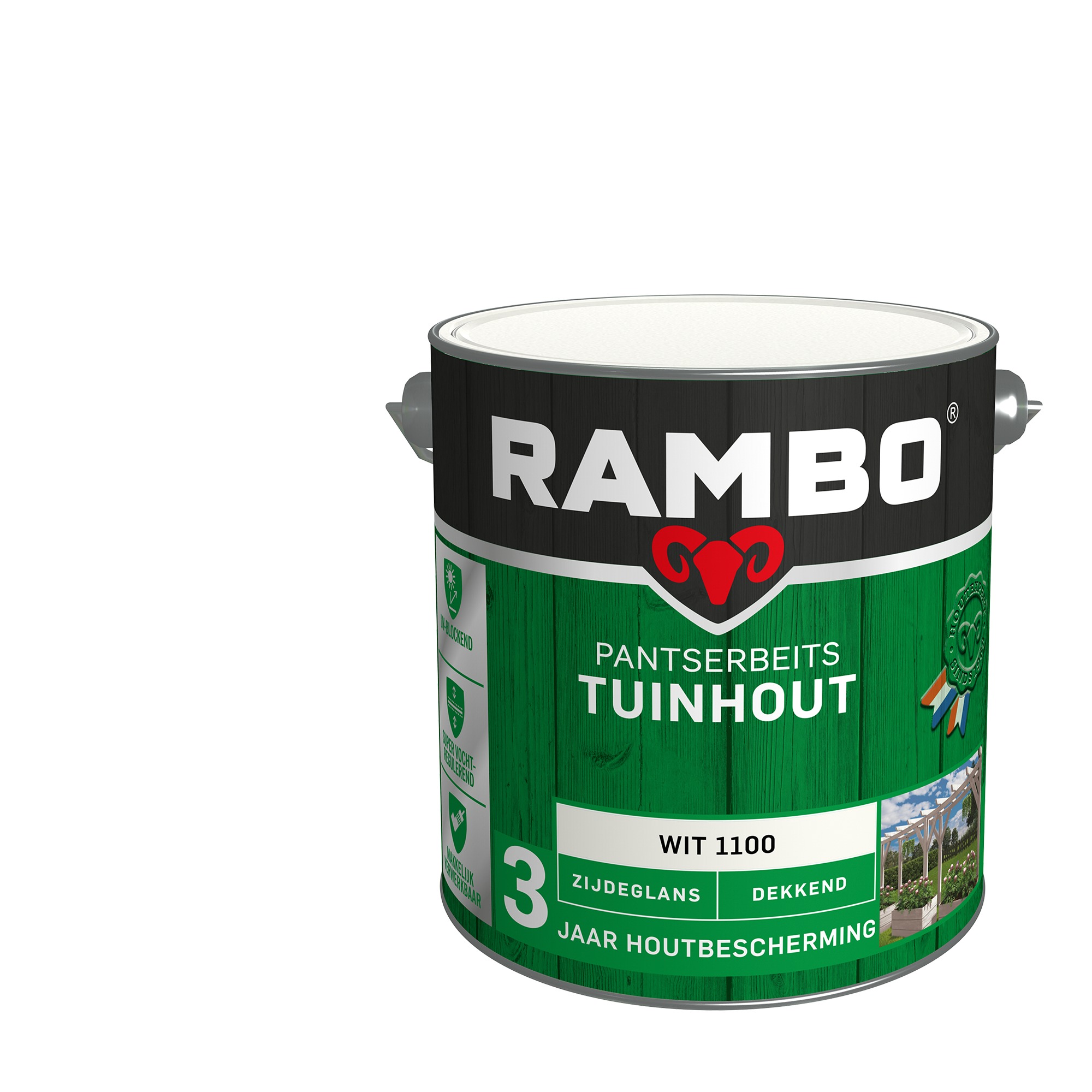 Rambo Pantserbeits Tuinhout Zijdeglans Wit Dekkend 25 rambo kopen in de aanbieding