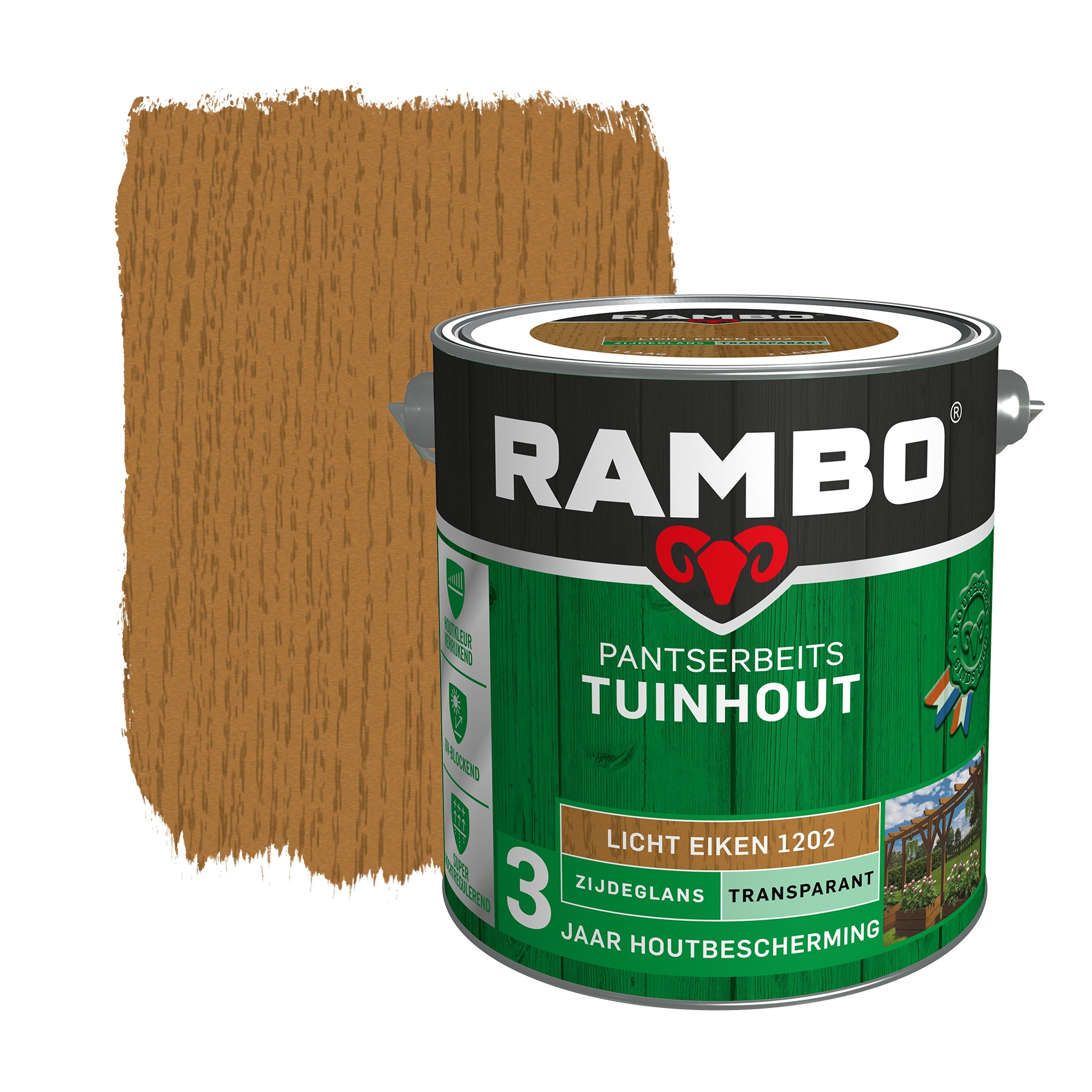Rambo Pantserbeits Tuinhout Zijdeglans Lichteiken Transparant 25 rambo kopen in de aanbieding