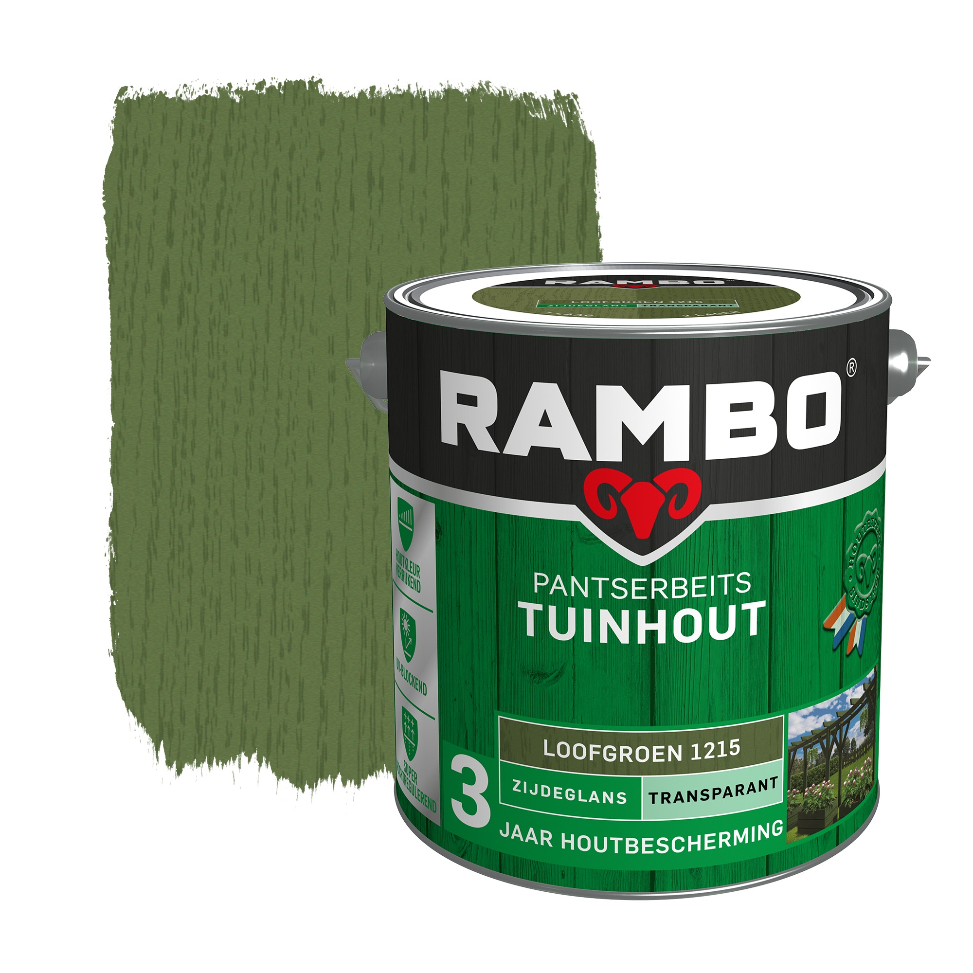 Rambo Pantserbeits Tuinhout Zijdeglans Loofgroen Transparant 25 rambo kopen in de aanbieding