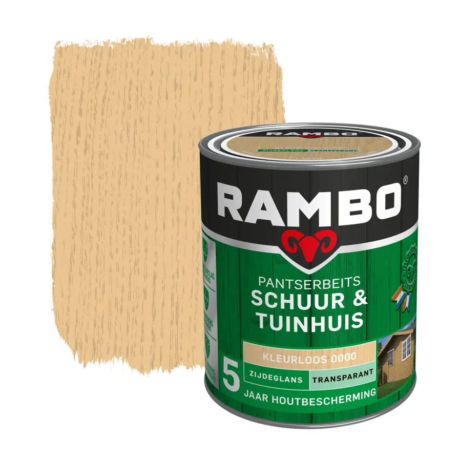 Rambo Pantserbeits Schuur & Tuinhuis zijdeglans transparant kleurloos 750 ml