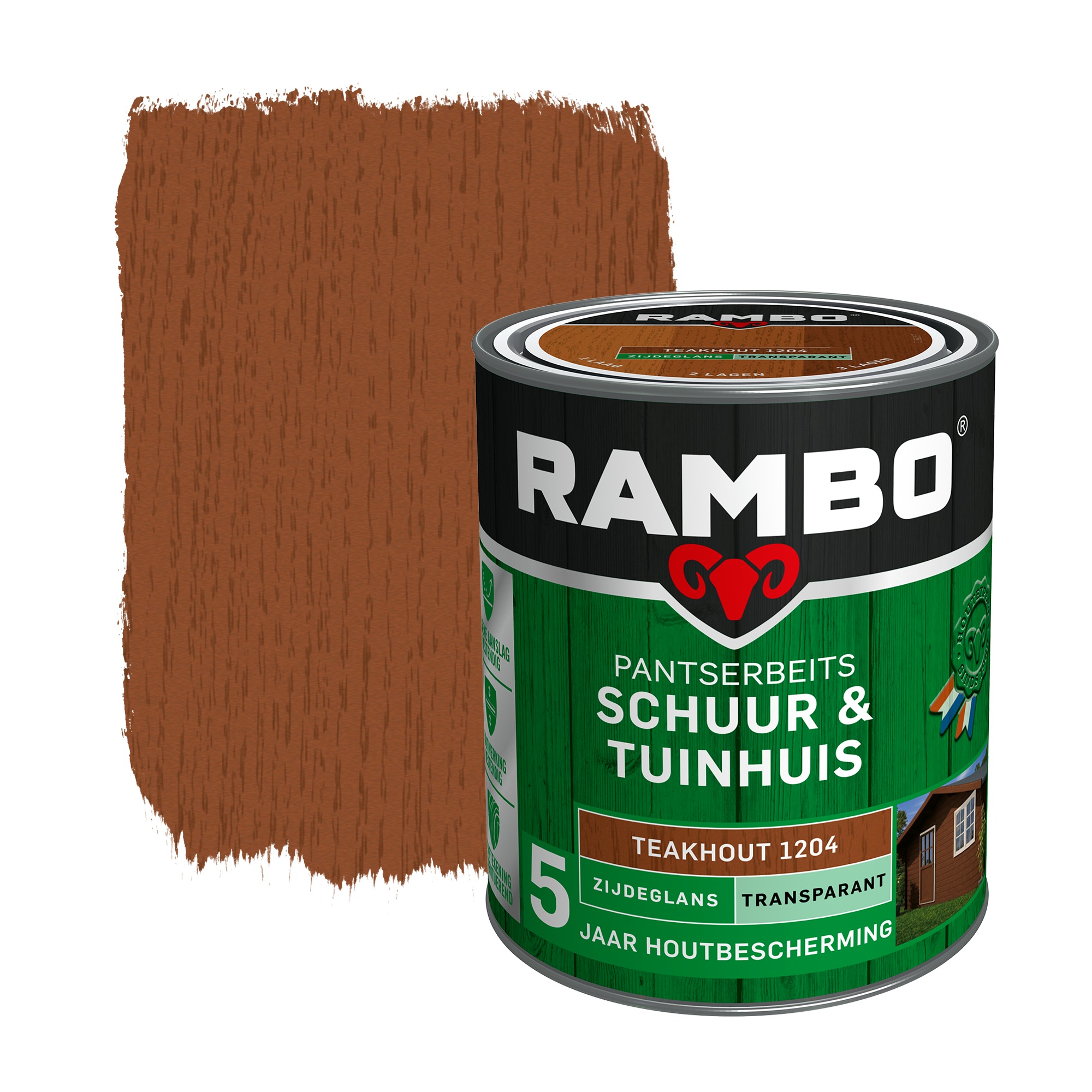 Rambo Pantserbeits Schuur Tuinhuis Zijdeglans Teakhout Transparant 750 Ml rambo kopen in de aanbieding