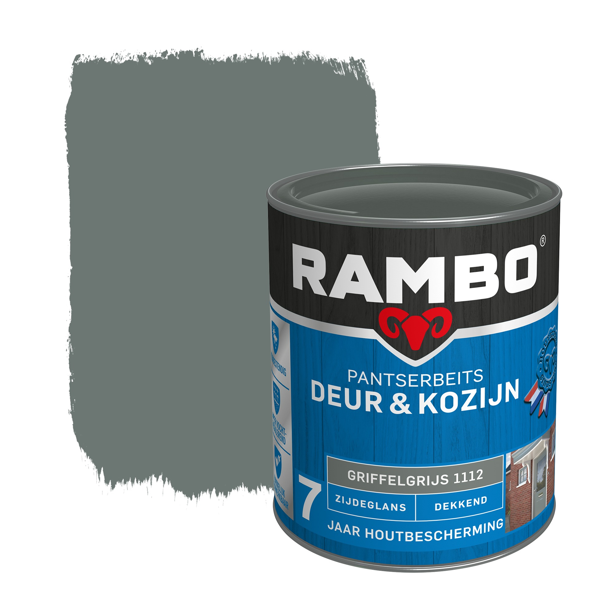 Rambo Pantserbeits Deur Kozijn Zijdeglans Griffelgrijs Dekkend 750 Ml rambo kopen in de aanbieding