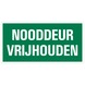 Pickup bord vluchtweg nooddeur vrijlaten 15x30 cm