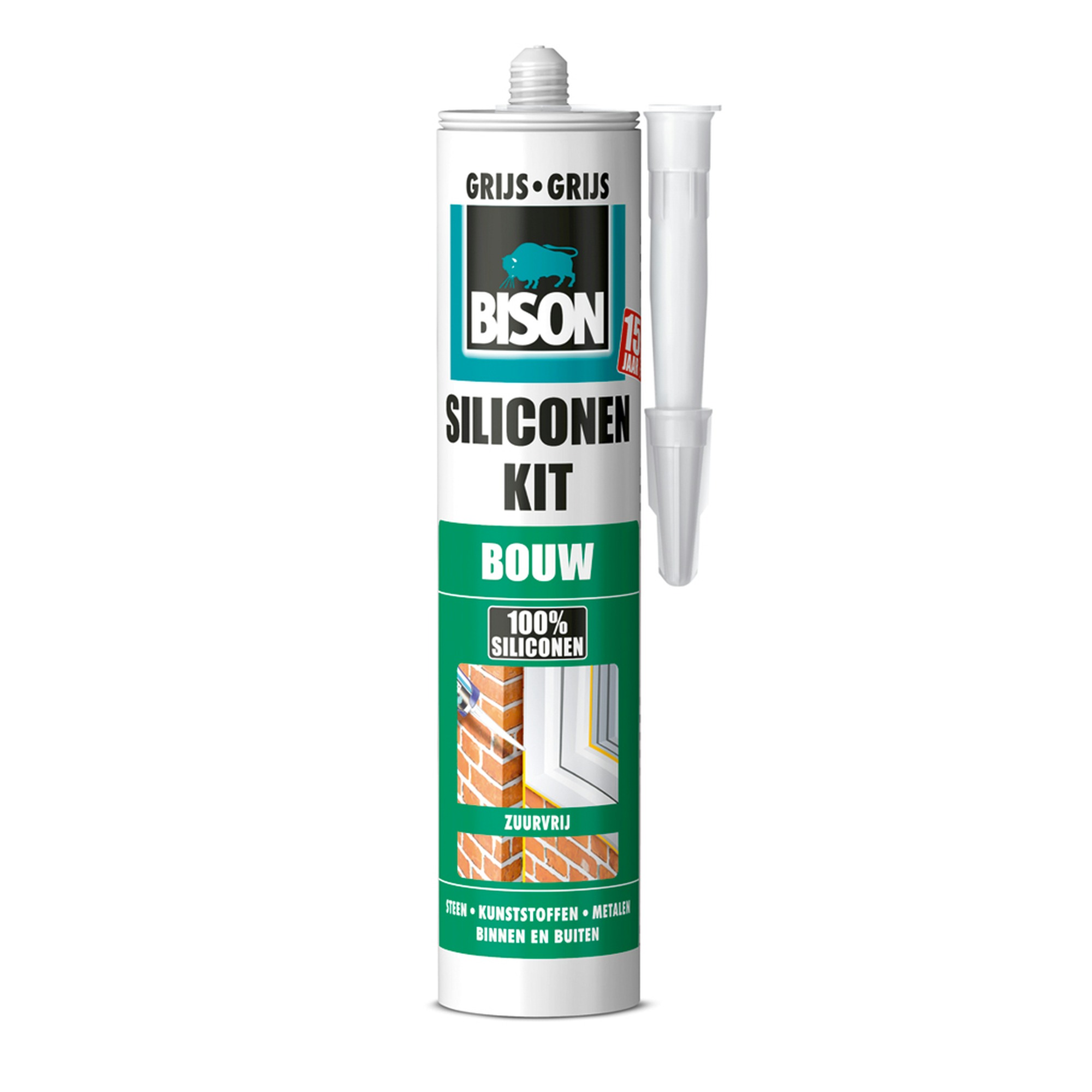 Bison Siliconenkit Bouw Grijs Koker 300 Ml bison kopen in de aanbieding