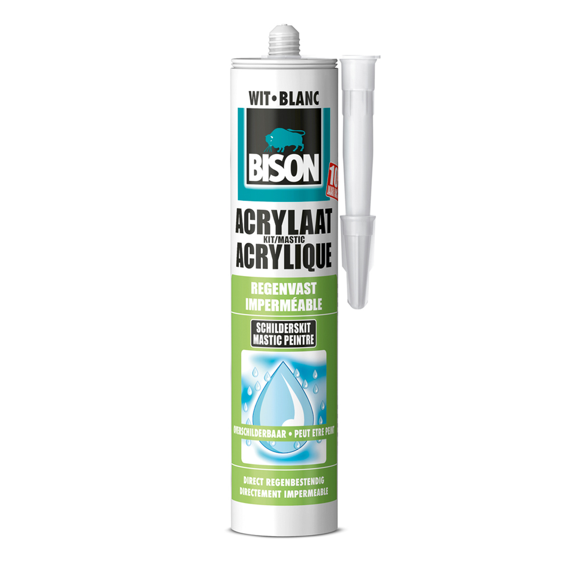 Bison Acrylaatkit Regenvast Wit Koker 300 Ml bison kopen in de aanbieding