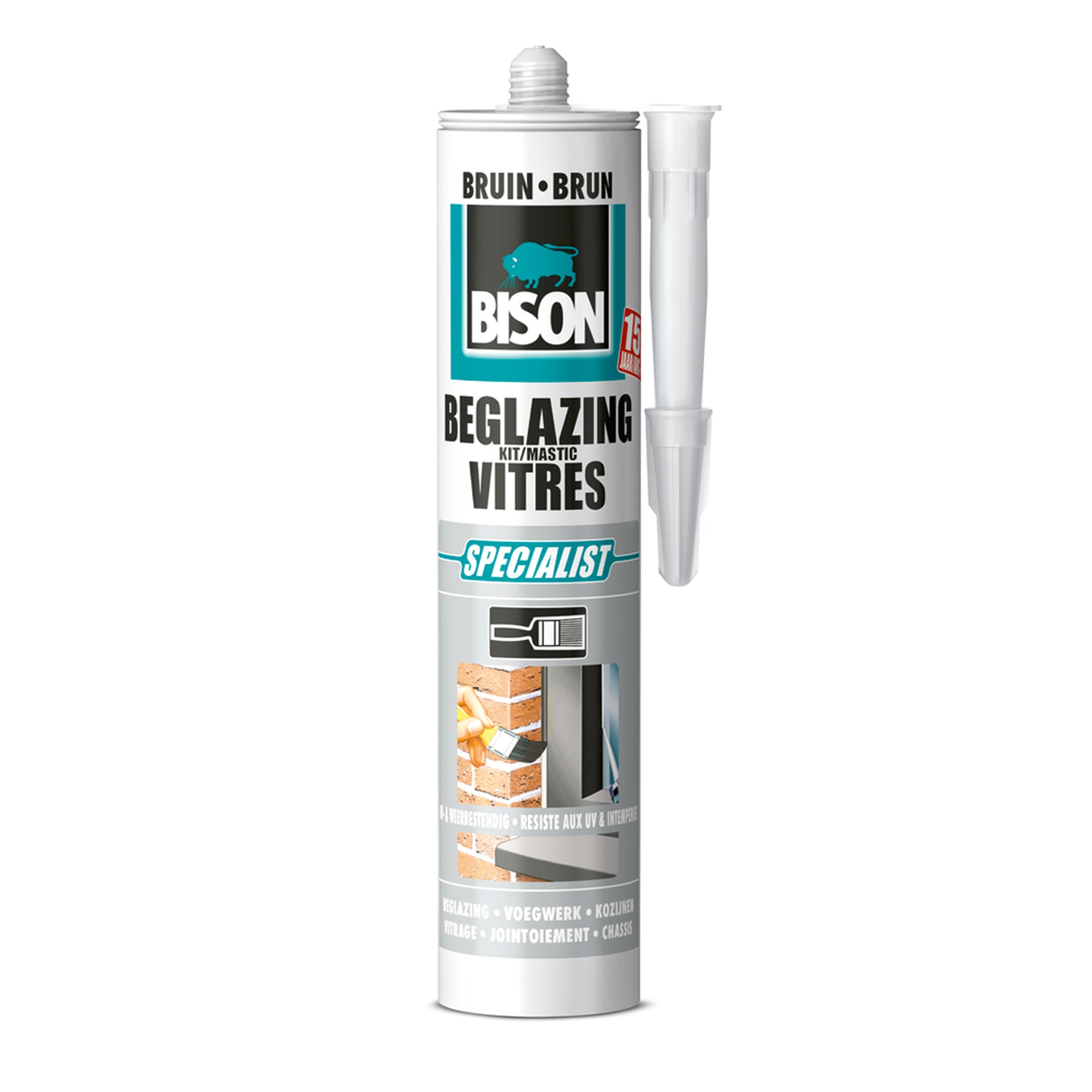 Bison Beglazingskit Bruin Koker 290 Ml bison kopen in de aanbieding