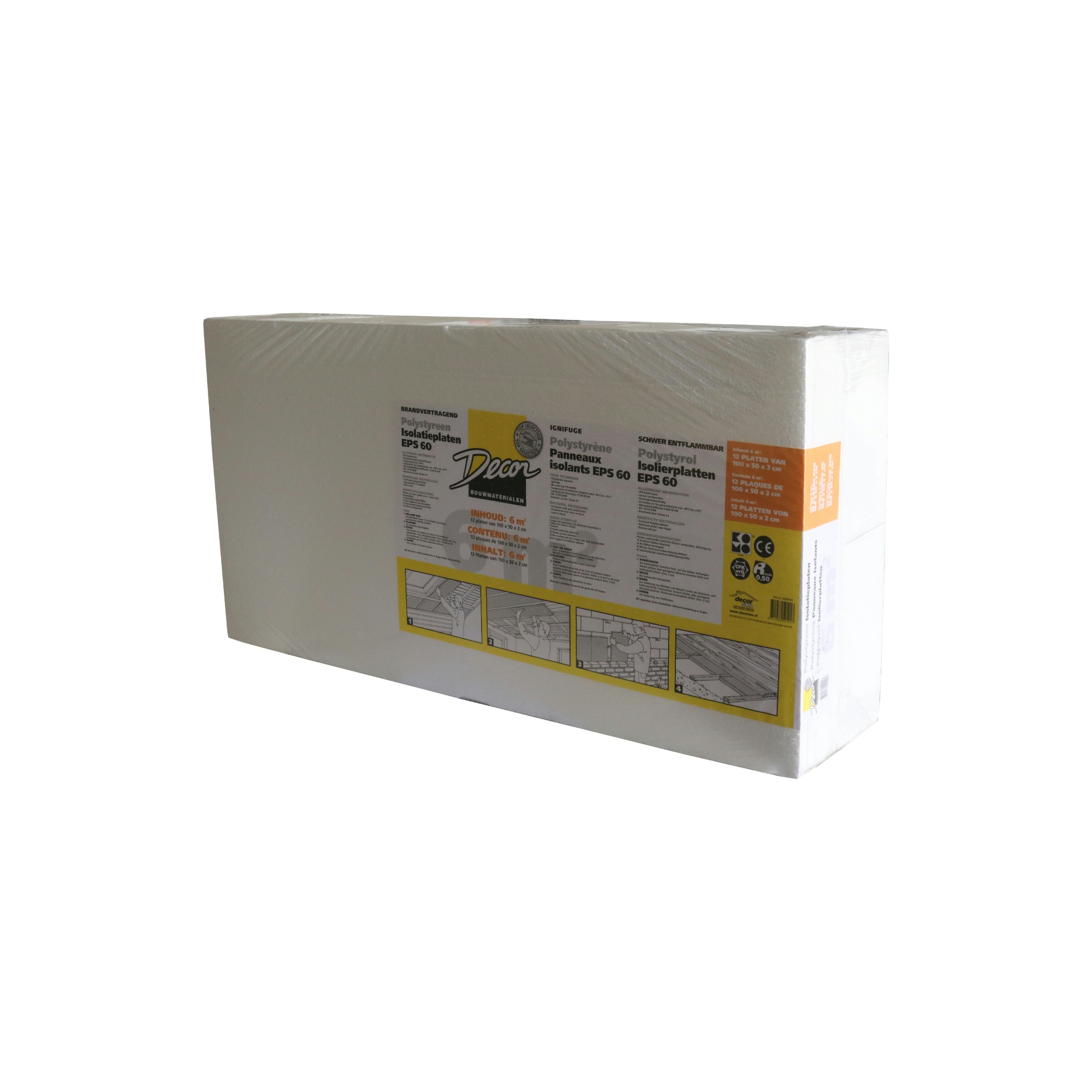 Isolatieplaten Eps 60 Wit 100 X 50 X 2 Cm 12 Stuks huismerk kopen in de aanbieding