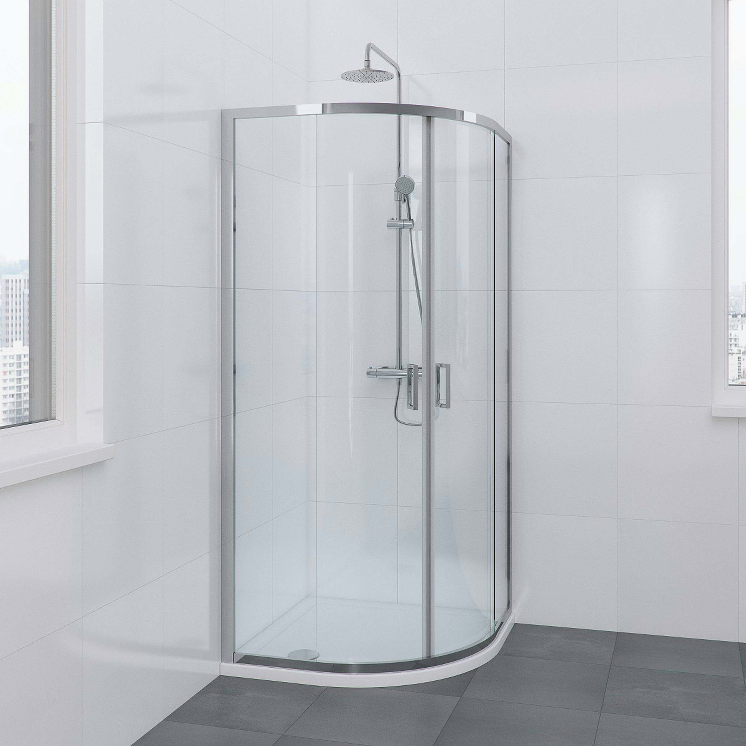 Bruynzeel Omni Douchecabine Kwartrond 90X195Cm Chroom bruynzeel kopen in de aanbieding