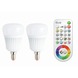 iDual 2 x E14 lampen 470 lumen incl. afstandbediening RGB