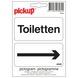 Pickup pictogram toiletten met pijl 10x10 cm