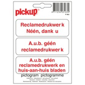 Pickup pictogram geen reclame 10x10 cm