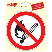 Pickup pictrogram verboden voor vuur vlam roken Ø 15 cm