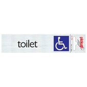 Pickup Alu deurbordje toilet toegankelijk voor rolstoel 165x44 mm