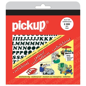 Pickup plakletters A-Z en cijfers 0-9 zwart mm kopen? stickers-borden-magneten | Karwei